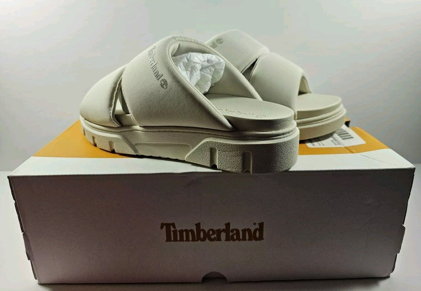 8.5 Size - Timberland Women's Greyfield Slide Sandal - White Knit