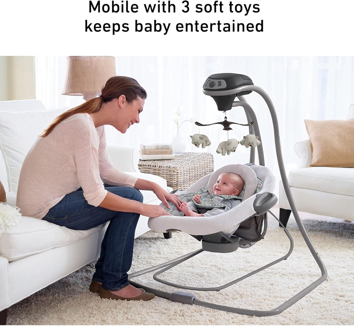 OPENBOX Graco DuetConnect Lx Swing and Bouncer - White