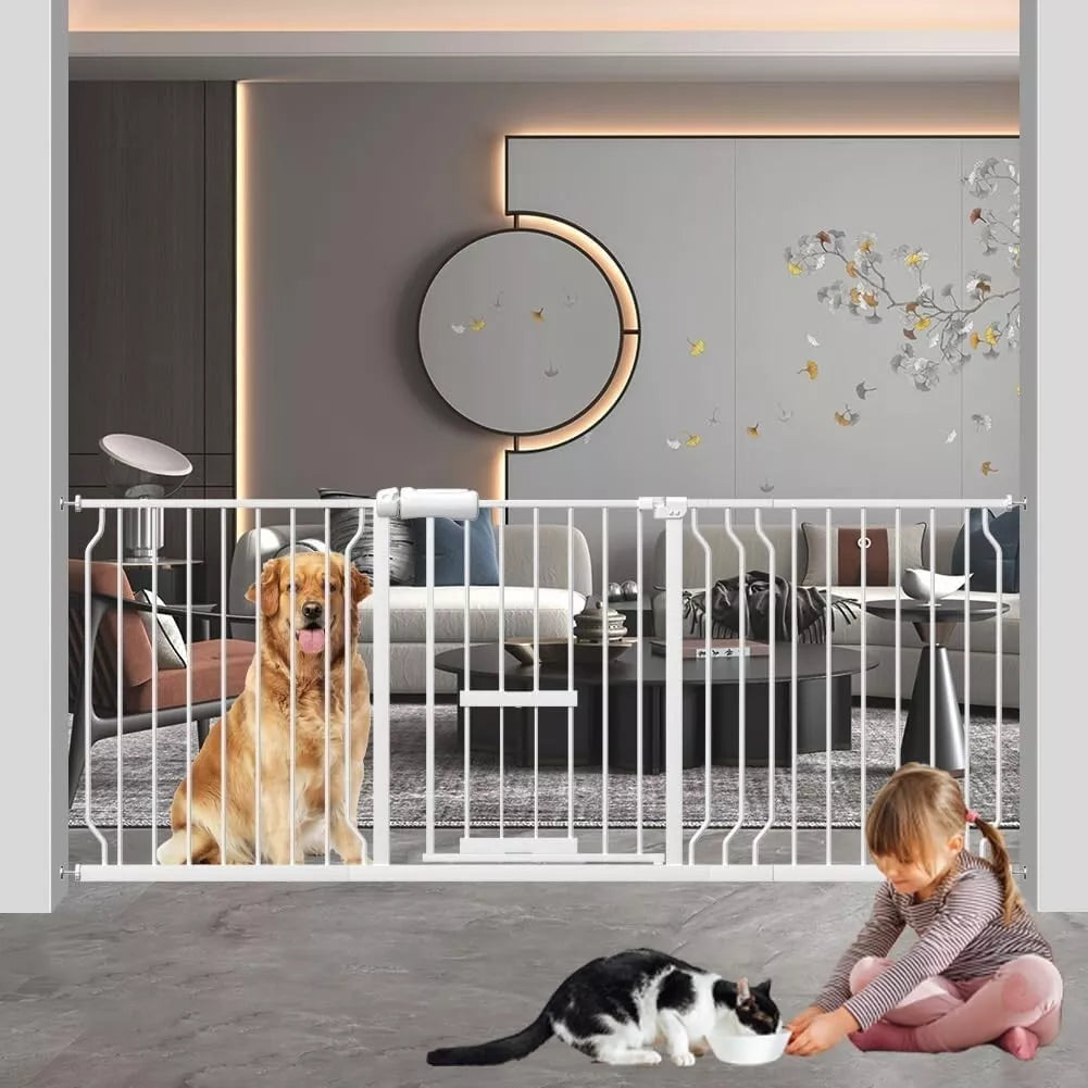 COLOR BLACK Baby Dog Child Gate w/Cat Door, Pressure Mount Wht Gaff Oasis Gaff Oasis (220)