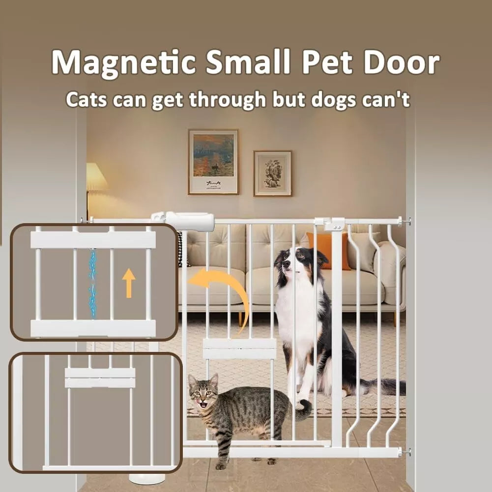 COLOR BLACK Baby Dog Child Gate w/Cat Door, Pressure Mount Wht Gaff Oasis Gaff Oasis (220)